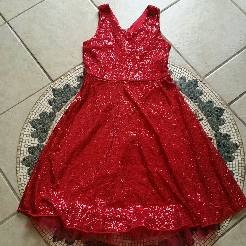 Speechless Red Sequence Sparked Dress